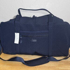 Vera Bradley Large Travel Duffel in Microfiber Navy NWT